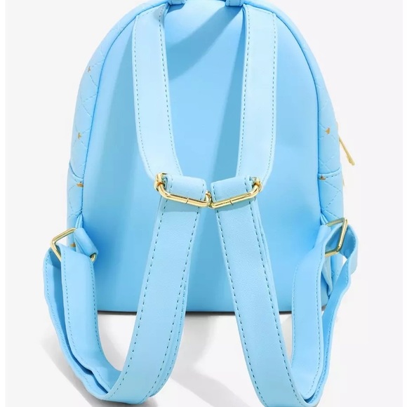 Loungefly Disney Castle Blue Quilted Mini Backpack NWT - Picture 4 of 9